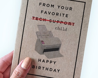 Carte d'anniversaire de l'assistance technique pour l'anniversaire des parents, de votre assistance technique préférée, carte d'anniversaire amusante pour maman, grand-mère amusante de l'assistance technique