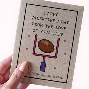 Carte de Saint-Valentin Football True Love pour lui - Joyeuse Saint-Valentin de la part de l'amour de votre vie, c'est moi au fait, pas mon petit ami footballeur