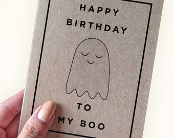 Happy Birthday to My Boo - Birthday Card for Husbands - Birthday Card for Boyfriends - Birthday Card for Partner with October Birthday