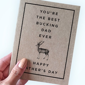 Carte de fête des pères pour les chasseurs, vous êtes le meilleur papa de tous les temps, carte de chasseur de cerfs pour papa, carte de fête des pères de cerf pour son mari, cartes mignonnes