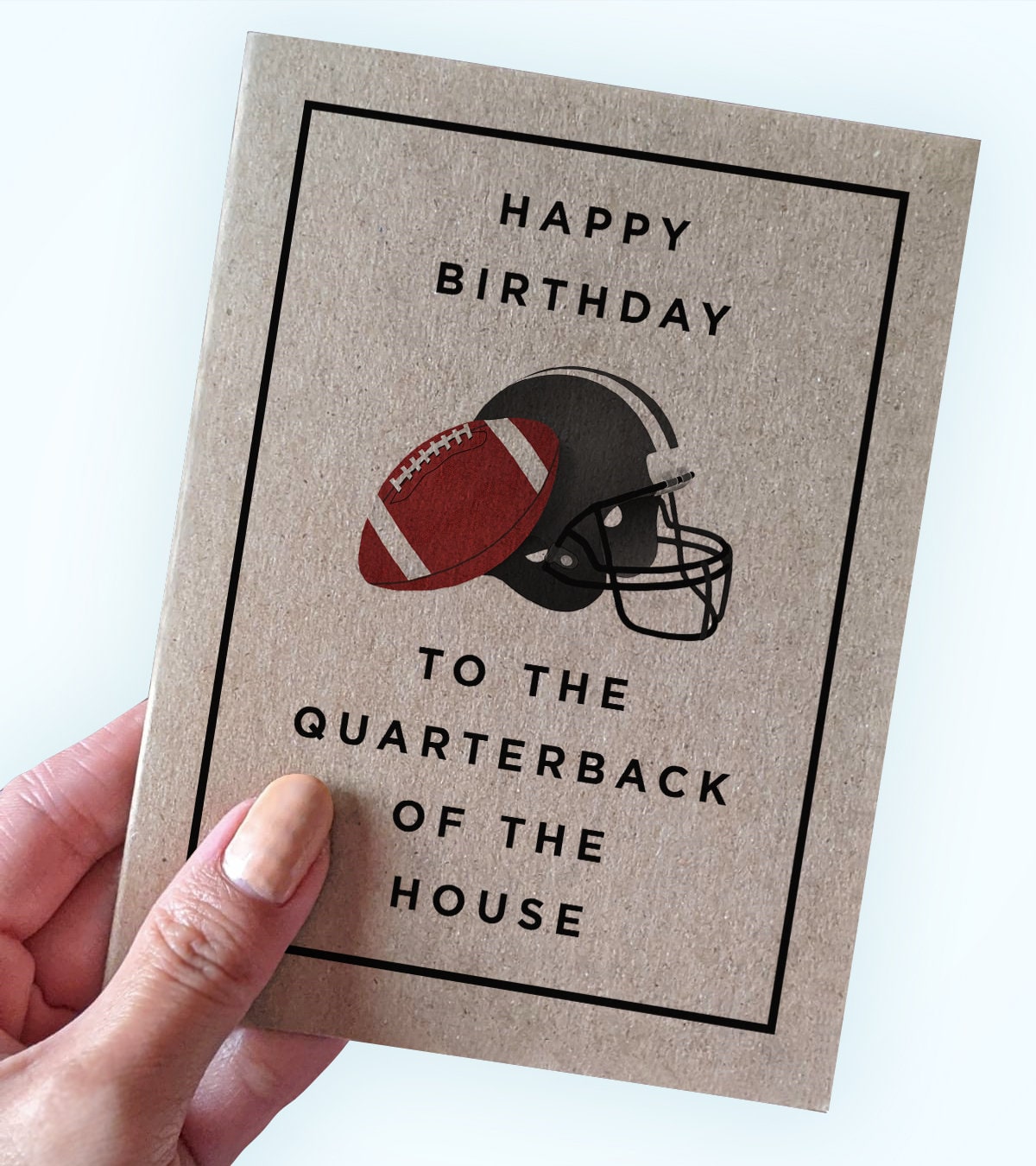Football Fan Birthday Card Happy Birthday to the Quarterback Etsy