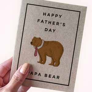 Carte de fête des pères ours - papa ours heureuse fête des pères - carte de la femme - carte pour bébé papa - carte pour petit ami - carte pour mari