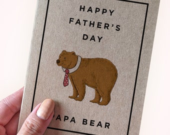 Bear Father's Day Card - Happy Father's Day Papa Bear - Card from wife - Card for Baby Daddy - Card for Boyfriend - Card for Husband