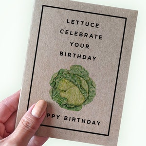 Carte d'anniversaire laitue calembour - laitue fêter votre anniversaire - carte d'anniversaire petit garçon - carte d'anniversaire salade - cartes d'anniversaire tout simplement mignonnes