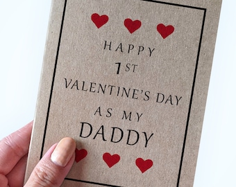 Valentine's Day Card For New Dad - Happy 1st Valentine's Day As My Daddy - Valentine's For Husband - New Father - 100% Recycled Paper Card