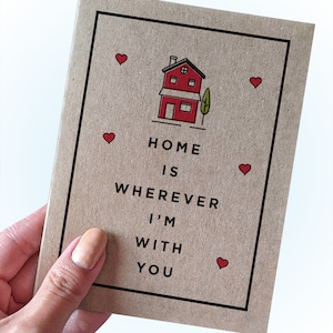 Carte d'anniversaire sincère - La maison est où je suis avec vous - Carte d'anniversaire pour les couples - Cadeau d'anniversaire - Cadeau d'anniversaire de mariage