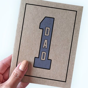Carte papa classique numéro un pour mari pour la fête des pères ou carte d'anniversaire simple pour papa, jolies cartes d'anniversaire papa n°1 pour les pères, cartes amusantes