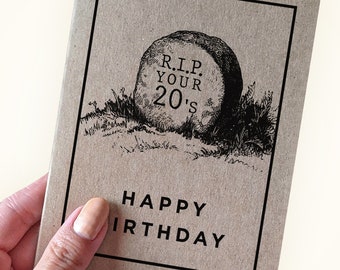 30th Birthday Card - Funny Birthday Card for 30th Birthday - RIP Your 20s - Joke Card for 30 year old - Card for Husband - Customizable