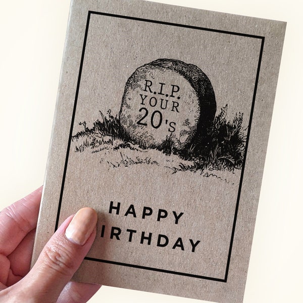 30th Birthday Card - Funny Birthday Card for 30th Birthday - RIP Your 20s - Joke Card for 30 year old - Card for Husband - Customizable