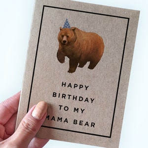 Carte d'anniversaire maman ours - joyeux anniversaire à ma maman ours - carte d'anniversaire ours pour maman - anniversaire pour mère - carte pour femme - pour belle-mère