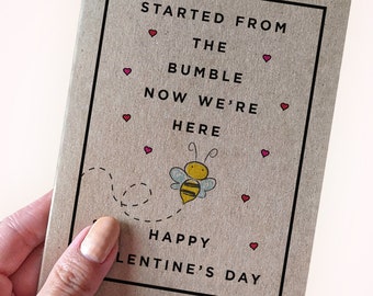 Started From The Bumble Now We're Here - Online Dating Valentine's Card - Bumble Valentine's Card - Dating App Valentine's Card - Valentines