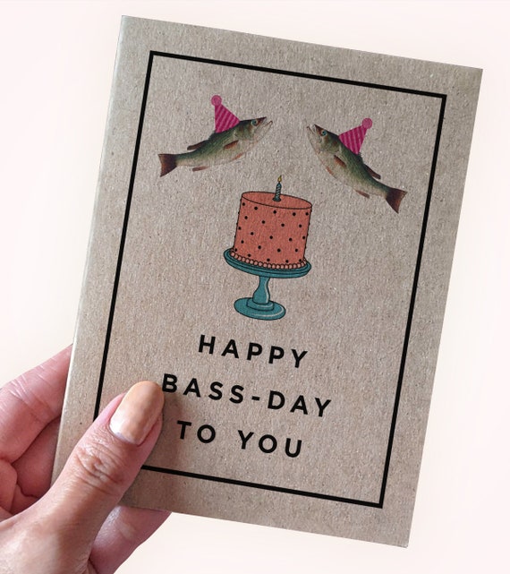 Funny Birthday Card Happy Bass-day to You Humorous Birthday Card for Bass  Fishers Birthday Card Pun for Fishing Husband or Boyrfiend -  Canada