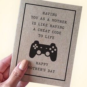 Video Game Mom - Having You As A Mother Is Like Having A Cheat Code To Life - Happy Mother's Day - Card From Son - Card For Stepmother
