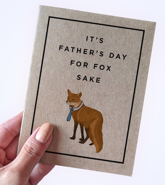 Fox Pun Father's Day Card - It's Father's Day For Fox Sake - Funny Father's Day Card - Recycled Paper Father's Day Cards 2025 Father's Day