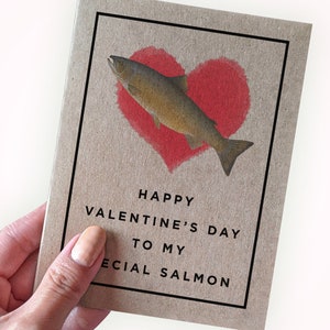 Un jeu de mots spécial saumon pour la Saint-Valentin - Saint-Valentin pour mari - Joyeuse Saint-Valentin à mon saumon spécial (quelqu'un) - Papier recyclé