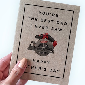 Jeu de mots carte de fête des pères - le meilleur papa que j'aie jamais vu - carte de bricoleur pour papa - carte de fête des pères blague papa - carte de voeux A2 - carte Kraft