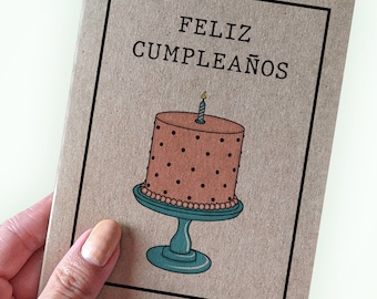 Feliz Cumpleaños Birthday Card, Simple Spanish Birthday Card
