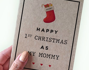 1st Christmas As My Mommy - Happy First Christmas As My Mommy - New Parent Christmas Card - New Mother Christmas Card - New Mom