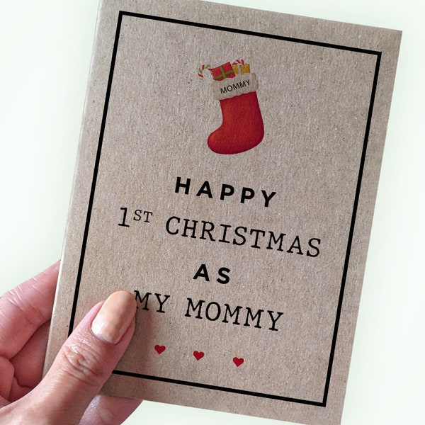 1st Christmas As My Mommy - Happy First Christmas As My Mommy - New Parent Christmas Card - New Mother Christmas Card - New Mom