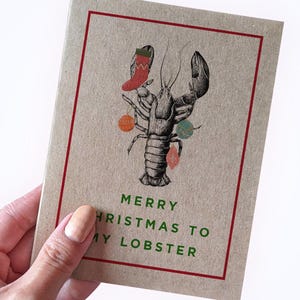 Carte de vœux Joyeux Noël à mon homard - carte de Noël pour mari - jolie carte de Noël pour petit ami - carte de Noël pour partenaire