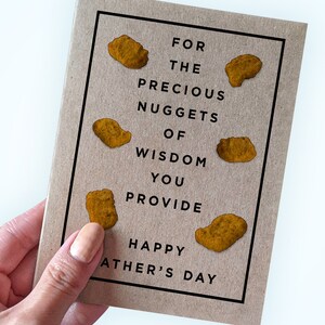 Carte de voeux sincère pour la fête des pères avec papa blague - carte de fête des pères d'un enfant - pour les précieuses pépites de sagesse - carte de voeux Kraft