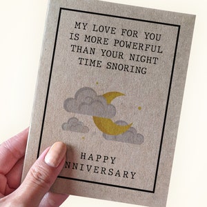 Une carte d'anniversaire pour un ronfleur - Mon amour pour vous est plus puissant que vos ronflements nocturnes Joyeux anniversaire pour petit ami ou mari