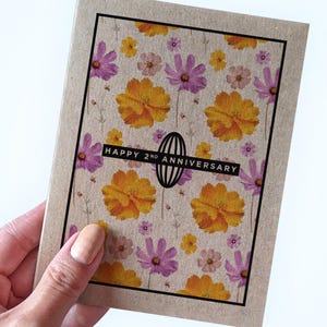 Carte d'anniversaire de deux ans Cosmos - carte d'anniversaire de deuxième année - carte pour femme - carte pour mari - jolies cartes d'anniversaire - 2e année
