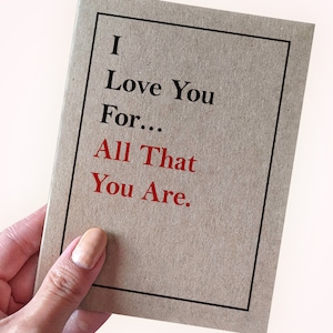 Je t'aime pour tout ce que tu es - carte d'anniversaire douce - carte d'anniversaire pour mari - carte d'anniversaire de mariage pour femme