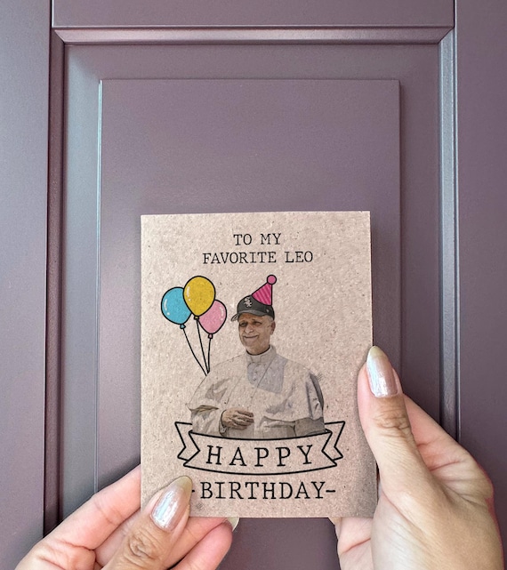 Pope Leo Birthday Card - To My Favorite Leo Zodiac Birthday Card - Birthday Cards for Leos - A2 Greeting Card - Recycled Kraft Card
