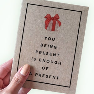 Jolies cartes de Noël - Vous êtes présent suffit d'un cadeau - Carte pour les parents - Carte pour les grands-parents - Carte pour les réunions de famille
