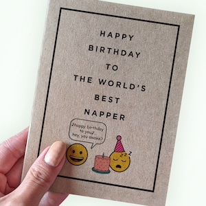 Carte d'anniversaire amusante pour Serial Napper - Joyeux anniversaire au meilleur Napper du monde - Carte pour mari - Petit ami - Femme - Carte écologique