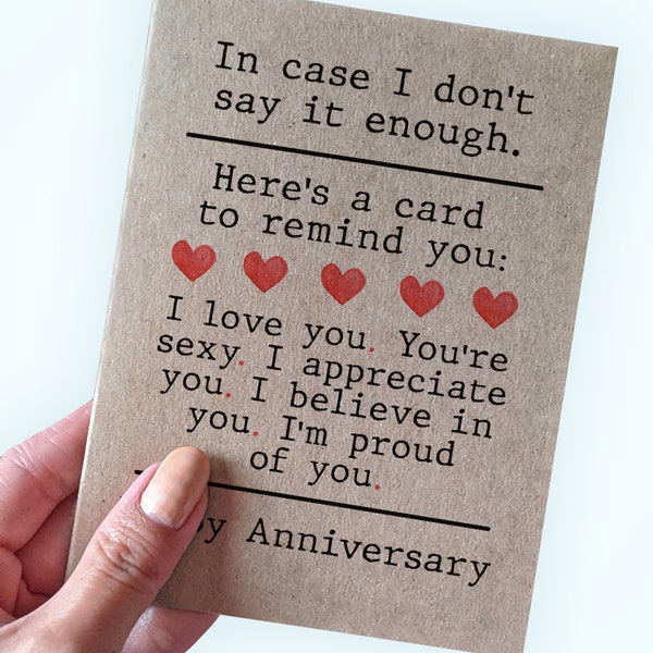 All The Things to Say ANNIVERSARY Card - Sweet ANNIVERSARY Card - Romantic Anniversary Day Card - Card for Husband - Card for Wife