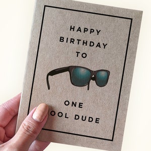 Carte d'anniversaire pour un ami - joyeux anniversaire à un mec cool - carte d'anniversaire meilleur ami - carte de voeux A2 - carte kraft recyclée
