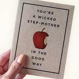 Wicked Stepmother's Day Card - You're a Wicked Step-Mother - In the good way  - Step Mom Gift Greeting - Kraft Greeting Card - Step Mom Card