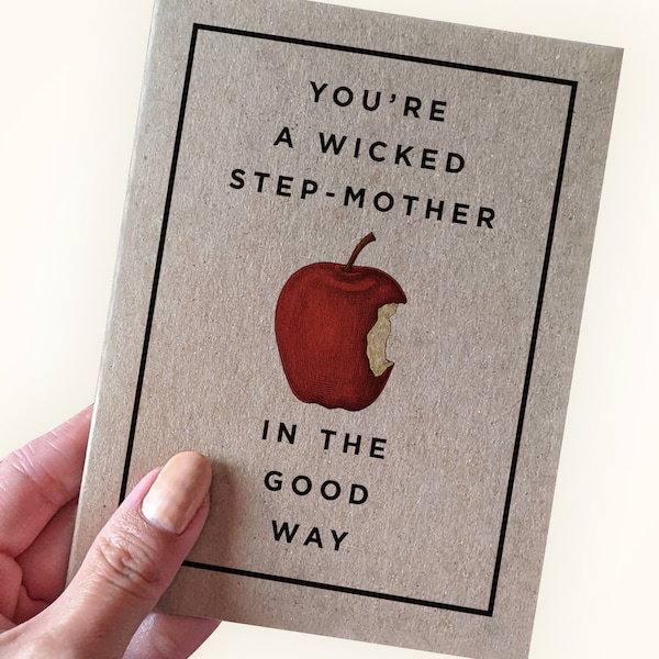 Wicked Stepmother's Day Card - You're a Wicked Step-Mother - In the good way  - Step Mom Gift Greeting - Kraft Greeting Card - Step Mom Card