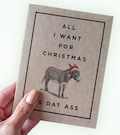 Funny Donkey Christmas Card - All I Want For Christmas Is Dat Ass - Joke Holiday Card - Boyfriend Christmas Cards - Girlfriend Christmas product logo