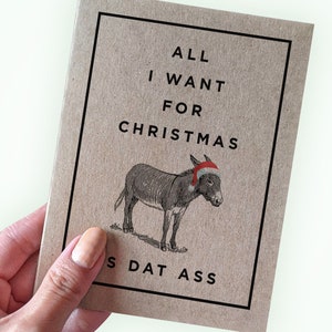 Carte de Noël sexuelle drôle - tout ce que je veux pour Noël, c'est ton cul - carte de vœux blague torride - carte pour petite amie