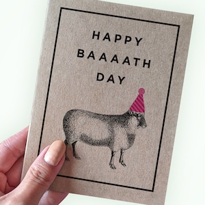 Carte d'anniversaire mouton jeu de mots pour papa, joyeux anniversaire, carte d'anniversaire terriblement fantastique pour papa blague mari aimant, papier recyclé, jeux de mots idiots