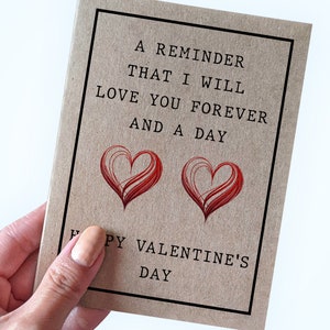 Un rappel que je t'aimerai pour toujours et un jour - carte de Saint Valentin mari - carte de Saint Valentin femme - carte de Saint Valentin romantique