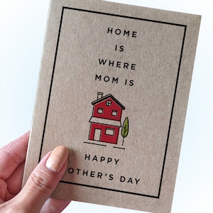 Jolie carte de fête des mères - Maman est chez elle - Carte de joyeuse fête des mères - Belle carte de fête des mères Carte de vœux sincères pour la fête des Mères