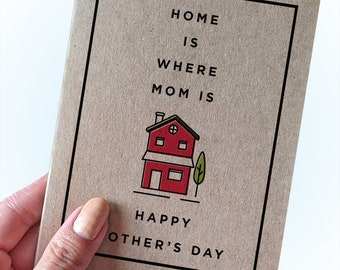 Sweet Mother's Day Card - Home is Where Mom Is - Happy Mother's Day Card - Lovely Mothers Day Card Sincere Mothers Day Card