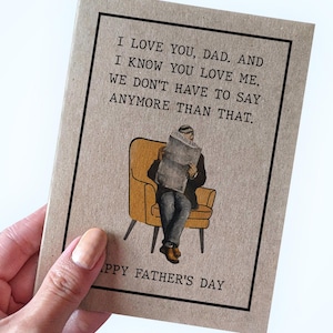 Carte de fête des pères Je t'aime papa, je t'aime papa et je sais que tu m'aimes.   On n'a pas besoin d'en dire plus, belle fête des pères