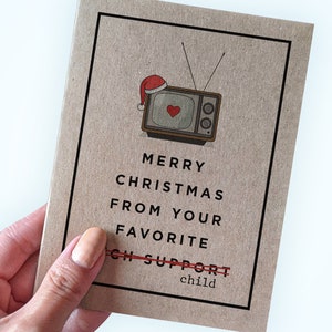 Carte de Noël de l'assistance technique pour les parents - Joyeux Noël de la part de votre support technique préféré - Carte de vœux amusante pour belle-mère, beau-père, mère et père