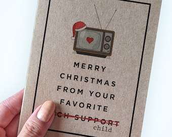 Tech Support Christmas Card For Parents - Merry Christmas From Your Favorite Tech Support -  Funny Holiday Card For Stepmom/Stepdad/Mom/Dad