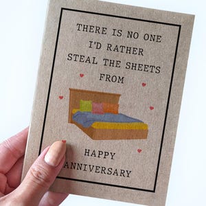 Carte d'anniversaire Voler les draps pour mon mari, il n'y a personne à qui je préfèrerais voler les draps Carte d'anniversaire Snarky Boyfriend