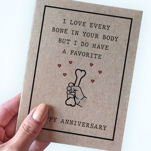 Carte d'anniversaire suggestive drôle - J'aime chaque os de votre corps mais j'ai un préféré - Carte de joyeux anniversaire pour mari