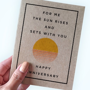 Carte d'anniversaire pour petite amie, pour moi le soleil se lève et se couche avec vous, jolie carte d'anniversaire pour petit ami, jolie carte d'anniversaire romantique