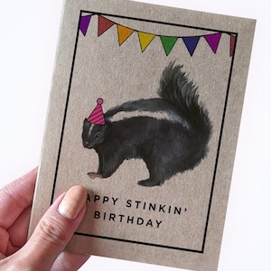 Carte d'anniversaire jeu de mots mouffette, joyeux anniversaire, carte de jeu de mots animal, carte d'anniversaire mouffette, anniversaire frère, anniversaire d'enfant, anniversaire maman