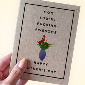 Carte pour la fête des mères, Rien d'autre à dire avec un gros mot - Maman, tu es géniale - Bonne fête des mères - Carte de jurons pour la fête des mères