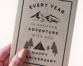 Travel Anniversary Card - Every Year is Another Adventure With You - Happy Wedding Anniversary Card - Anniversary Card for Spouse